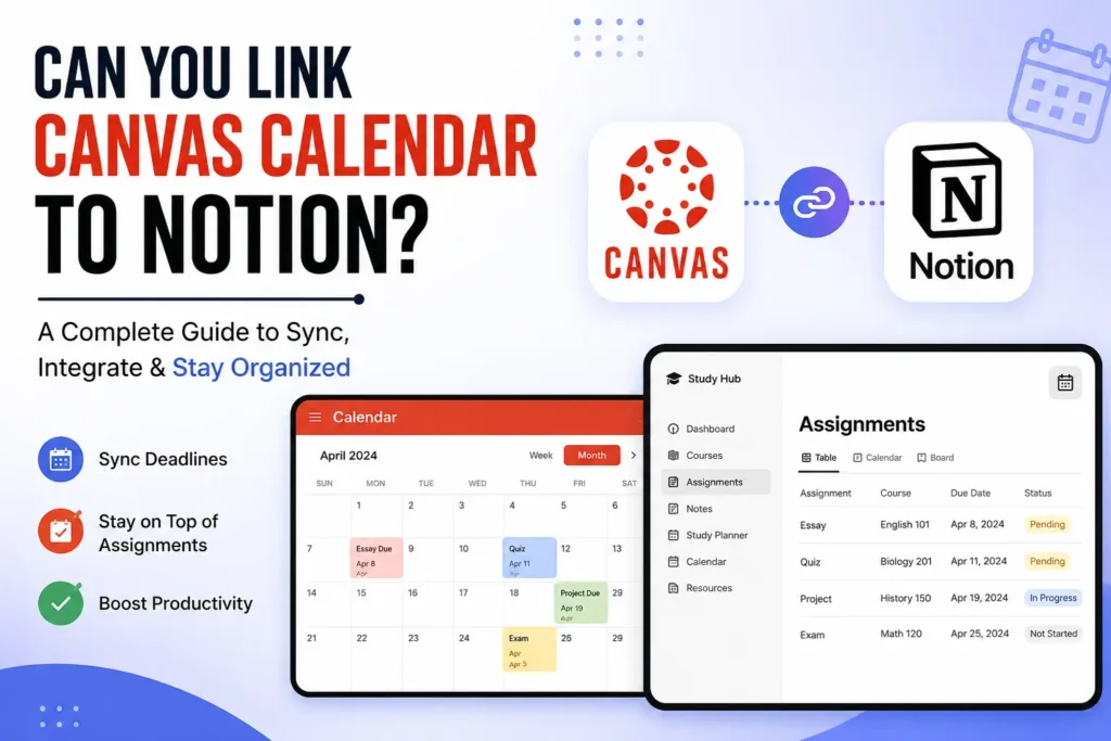 Can You Link Canvas Calendar to Notion